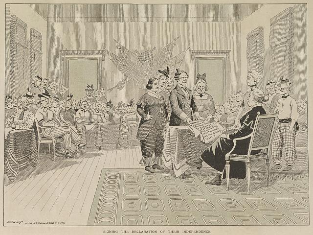 Signing the Declaration of Their Independence, by S. D. Ehrhart (Puck, June 28, 1911) Prints and Photographs Division, Library of Congress