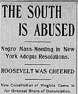 Southern coverage of meeting in New York City. Headline, Richmond Times-Dispatch, 20 Feb 1903