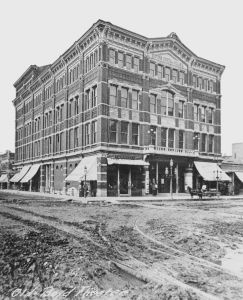 Boyd's Opera House, Omaha, Nebraska, where Elizabeth Cady Stanton spoke in December 1888. Built in 1881, the building burned in 1893.